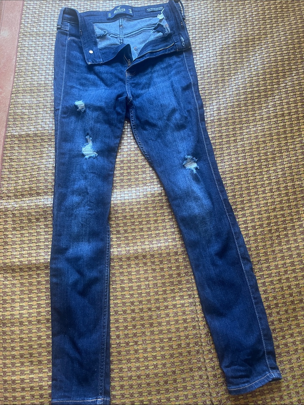 Hollister Dark Blue Distressed Skinny Jeans